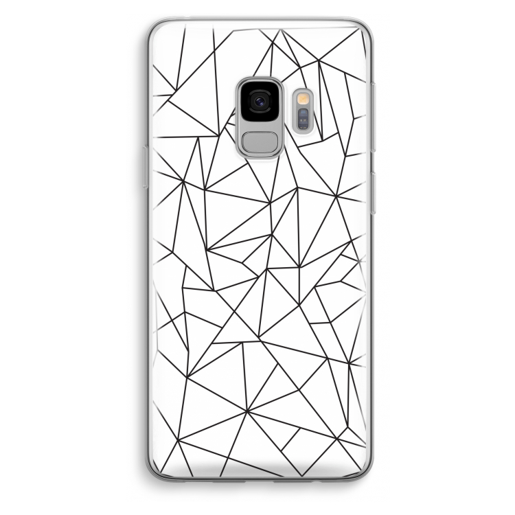 Geometrische lijnen zwart: Samsung Galaxy S9 Transparant Hoesje