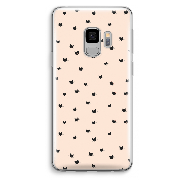 Kleine kattenkopjes: Samsung Galaxy S9 Transparant Hoesje
