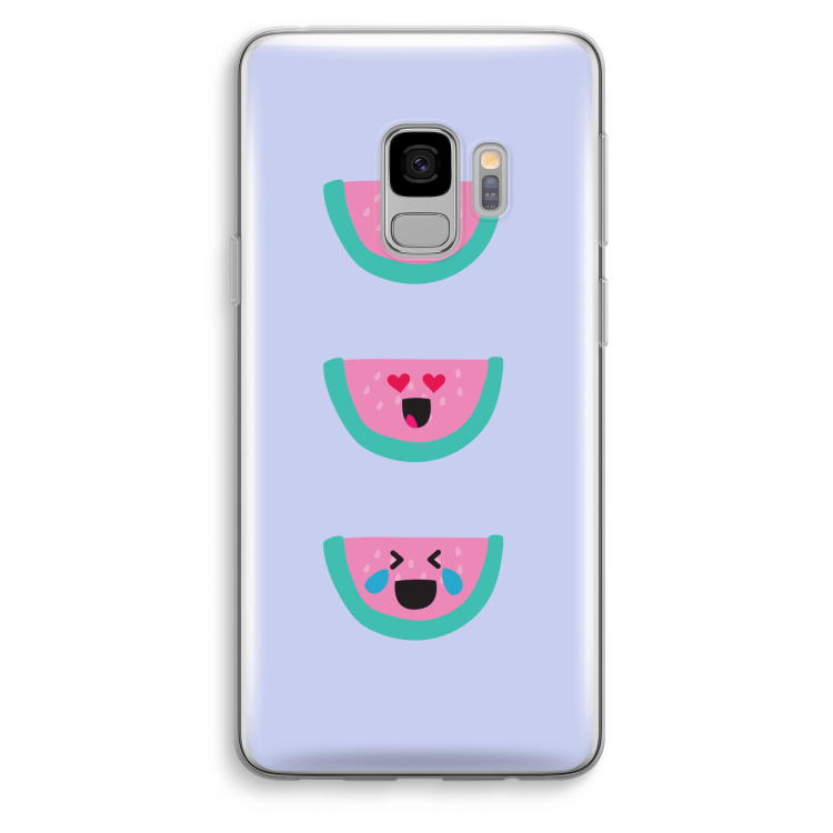Smiley watermeloen: Samsung Galaxy S9 Transparant Hoesje