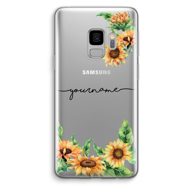 Zonnebloemen: Samsung Galaxy S9 Transparant Hoesje
