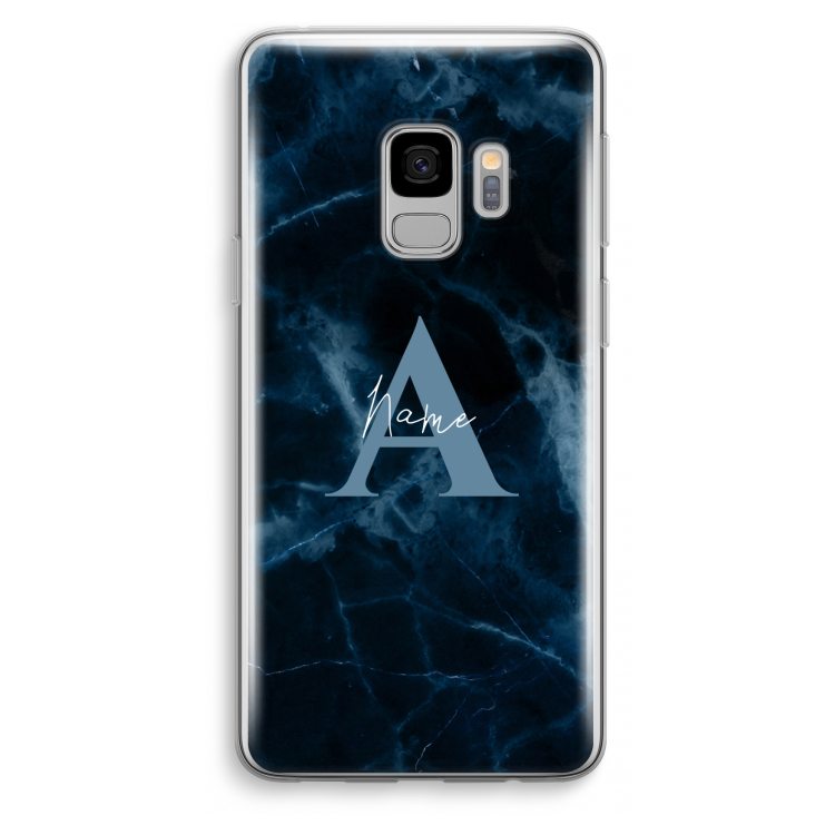 Midnight Marble: Samsung Galaxy S9 Transparant Hoesje