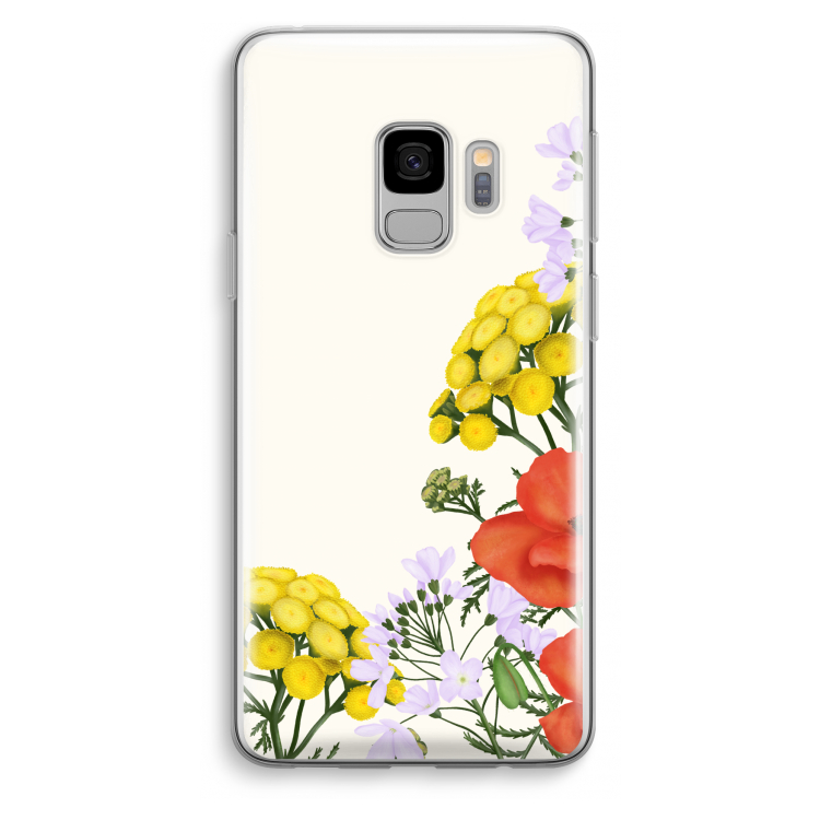 Wilde bloemen: Samsung Galaxy S9 Transparant Hoesje