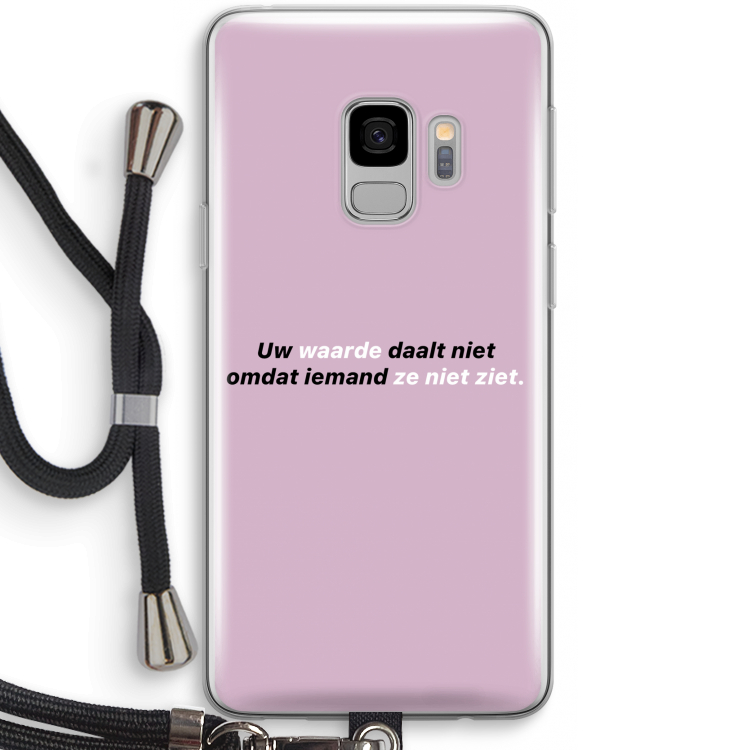 uw waarde daalt niet: Samsung Galaxy S9 Transparant Hoesje met koord