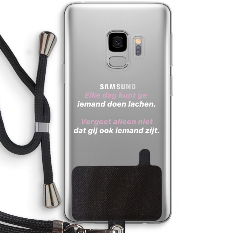 gij zijt ook iemand: Samsung Galaxy S9 Transparant Hoesje met koord