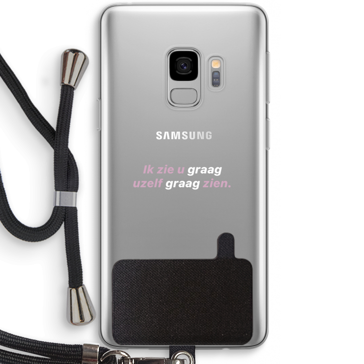 uzelf graag zien: Samsung Galaxy S9 Transparant Hoesje met koord