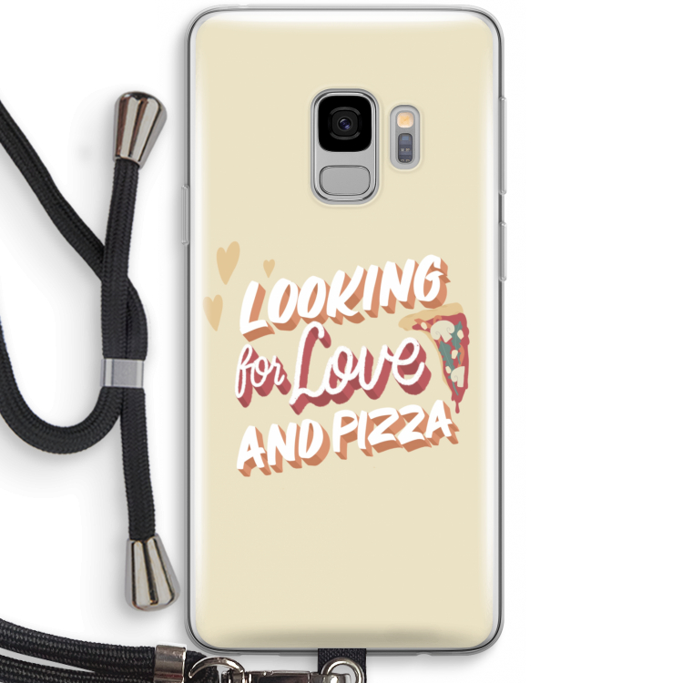 Pizza is the answer: Samsung Galaxy S9 Transparant Hoesje met koord