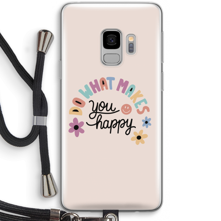 Happy days: Samsung Galaxy S9 Transparant Hoesje met koord
