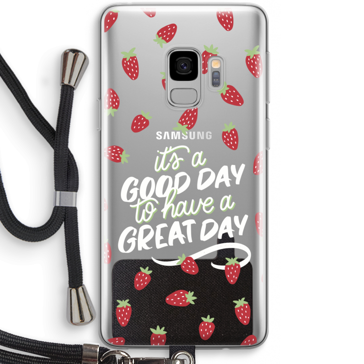 Don't forget to have a great day: Samsung Galaxy S9 Transparant Hoesje met koord