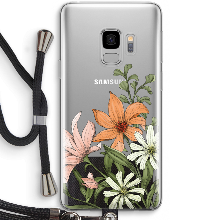 Floral bouquet: Samsung Galaxy S9 Transparant Hoesje met koord