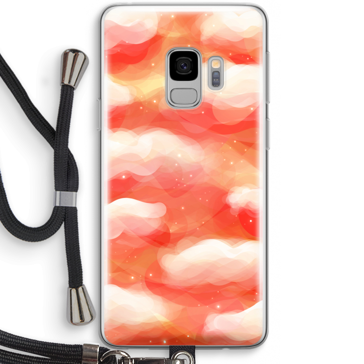 Lichte Wolken: Samsung Galaxy S9 Transparant Hoesje met koord
