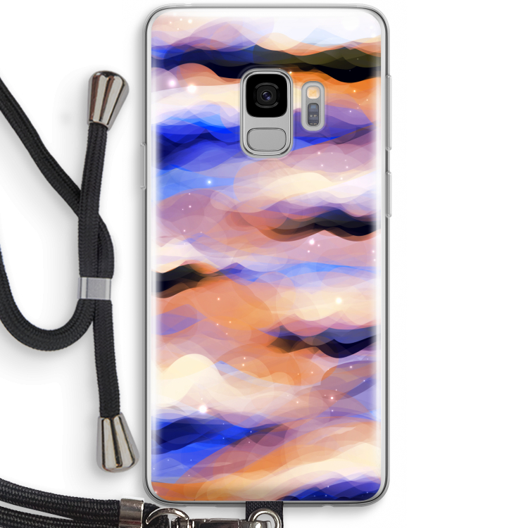 Donkere Wolken: Samsung Galaxy S9 Transparant Hoesje met koord