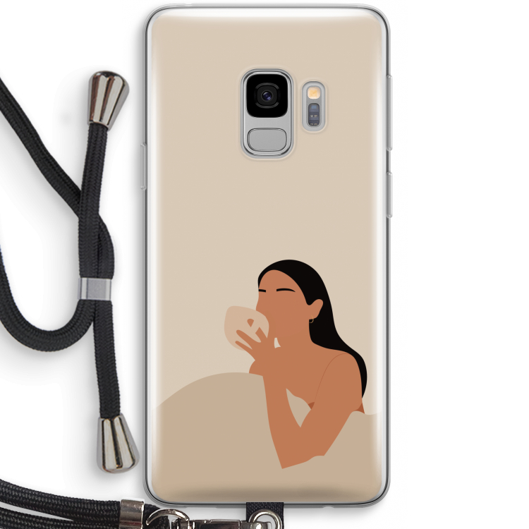 Fresh coffee: Samsung Galaxy S9 Transparant Hoesje met koord