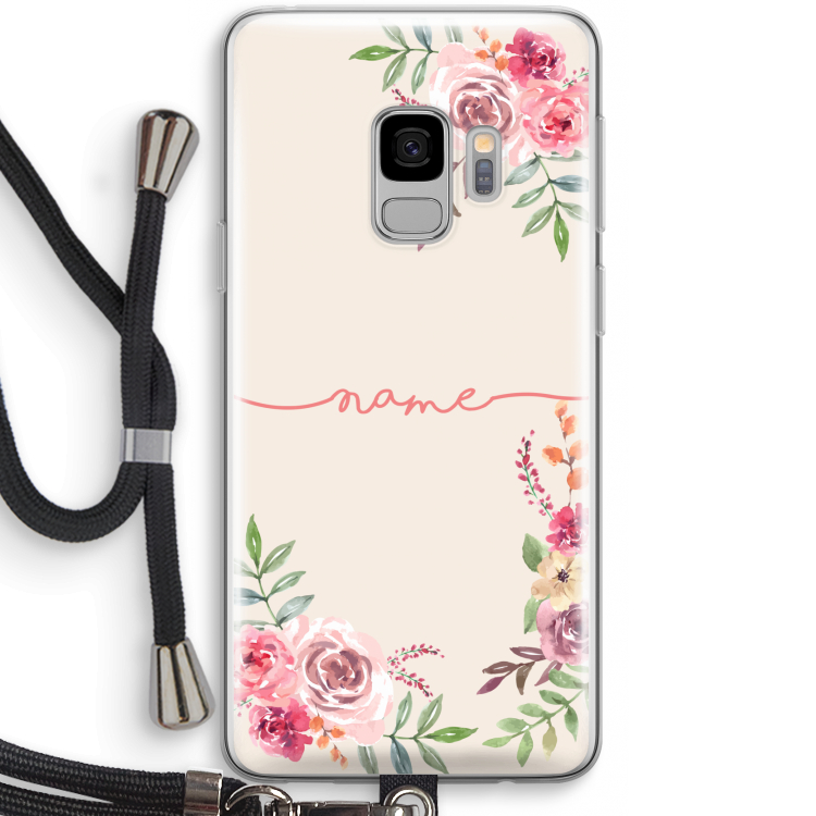 Rozen: Samsung Galaxy S9 Transparant Hoesje met koord