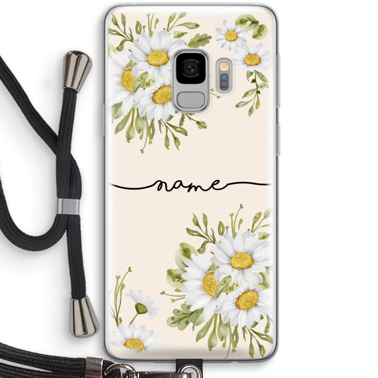 Daisies: Samsung Galaxy S9 Transparant Hoesje met koord