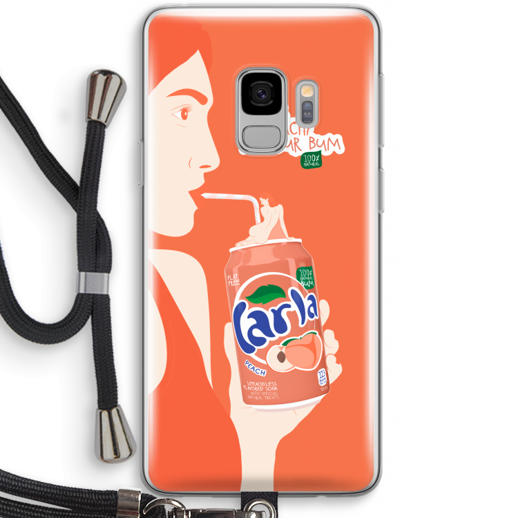 Peach please!: Samsung Galaxy S9 Transparant Hoesje met koord