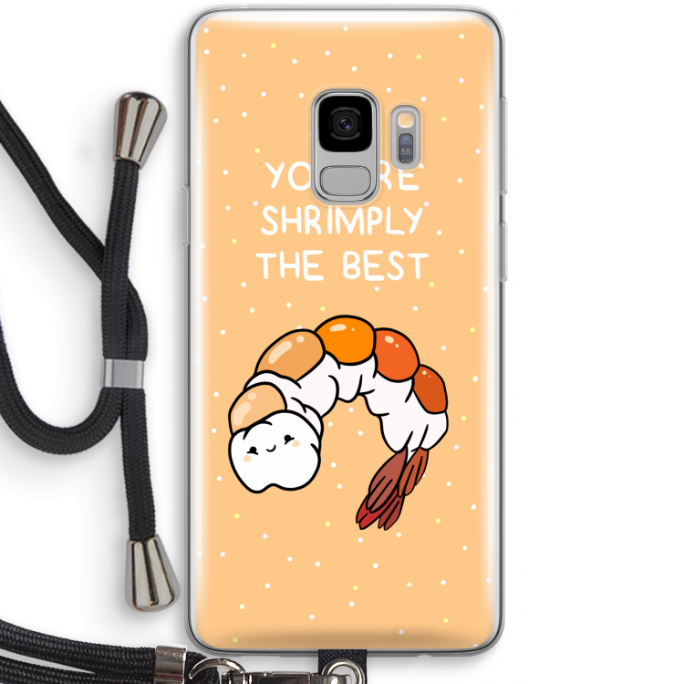 You're Shrimply The Best: Samsung Galaxy S9 Transparant Hoesje met koord