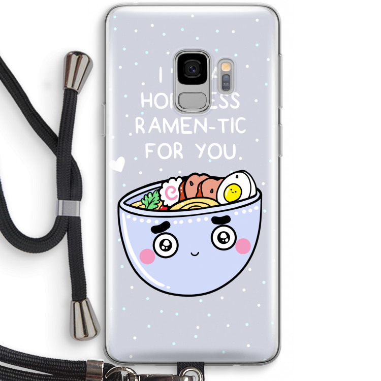 I'm A Hopeless Ramen-Tic For You: Samsung Galaxy S9 Transparant Hoesje met koord