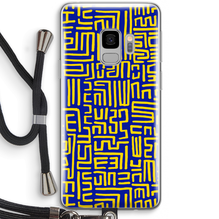 Majorelle Blue Print: Samsung Galaxy S9 Transparant Hoesje met koord