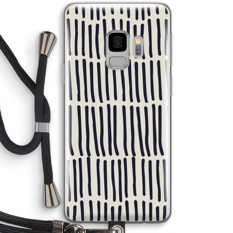 Moroccan stripes: Samsung Galaxy S9 Transparant Hoesje met koord
