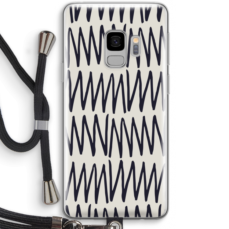 Marrakech Zigzag: Samsung Galaxy S9 Transparant Hoesje met koord
