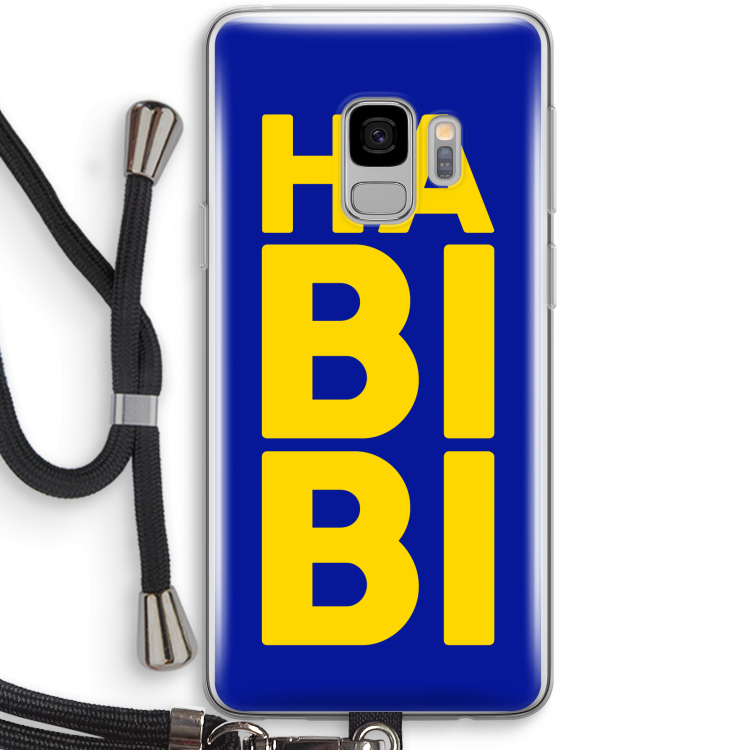 Habibi Blue: Samsung Galaxy S9 Transparant Hoesje met koord