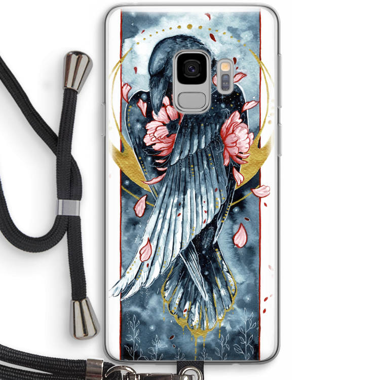 Golden Raven: Samsung Galaxy S9 Transparant Hoesje met koord