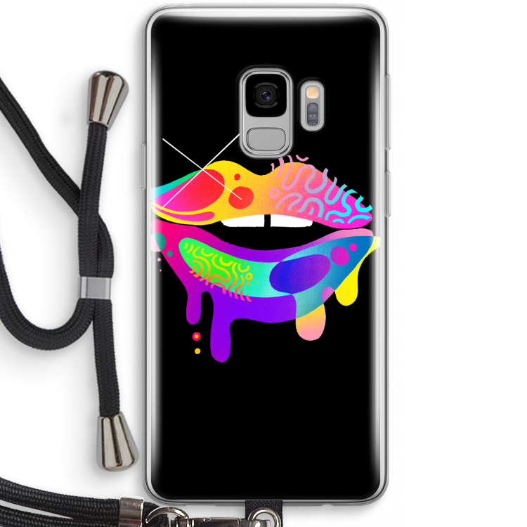 Lip Palette: Samsung Galaxy S9 Transparant Hoesje met koord