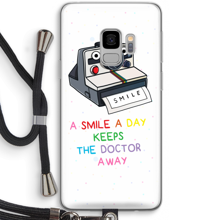 Smile: Samsung Galaxy S9 Transparant Hoesje met koord