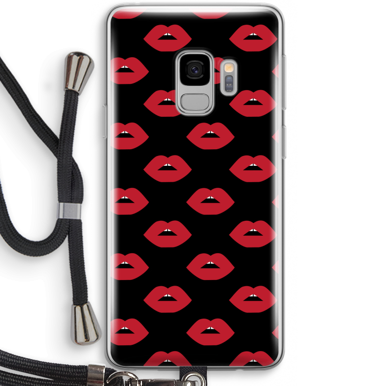 Lips: Samsung Galaxy S9 Transparant Hoesje met koord
