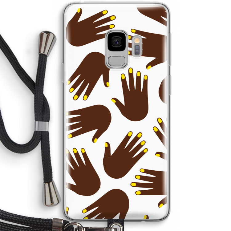 Hands dark: Samsung Galaxy S9 Transparant Hoesje met koord