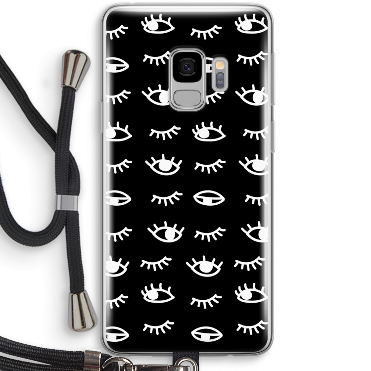 Eye pattern #3: Samsung Galaxy S9 Transparant Hoesje met koord