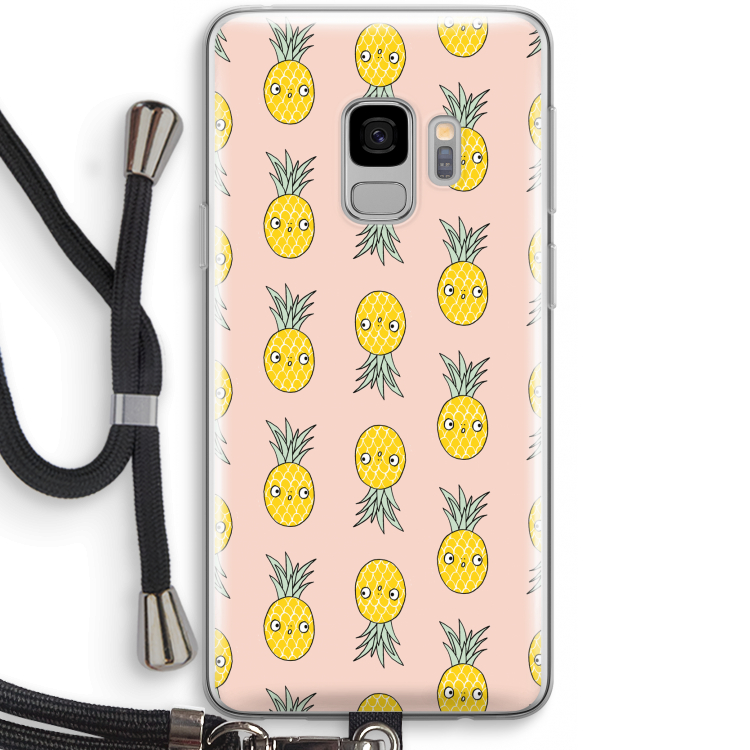 Ananas: Samsung Galaxy S9 Transparant Hoesje met koord