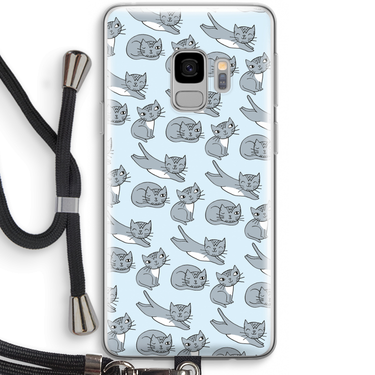 Poezen: Samsung Galaxy S9 Transparant Hoesje met koord