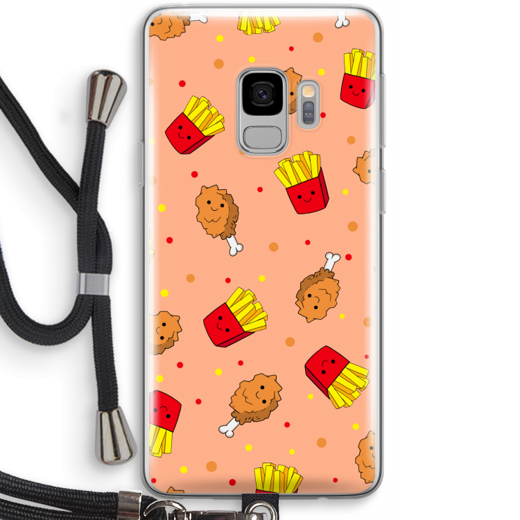Chicken 'n Fries: Samsung Galaxy S9 Transparant Hoesje met koord