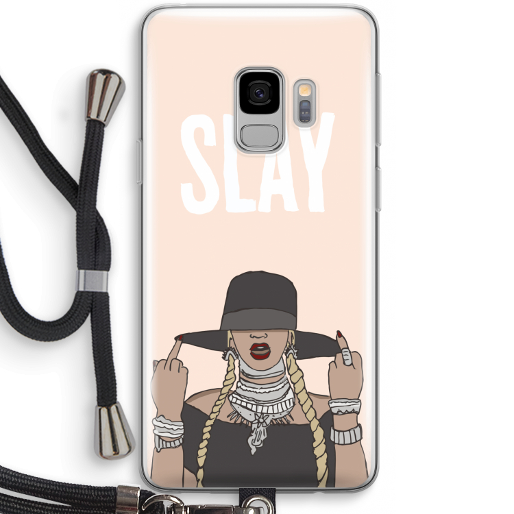Slay All Day: Samsung Galaxy S9 Transparant Hoesje met koord