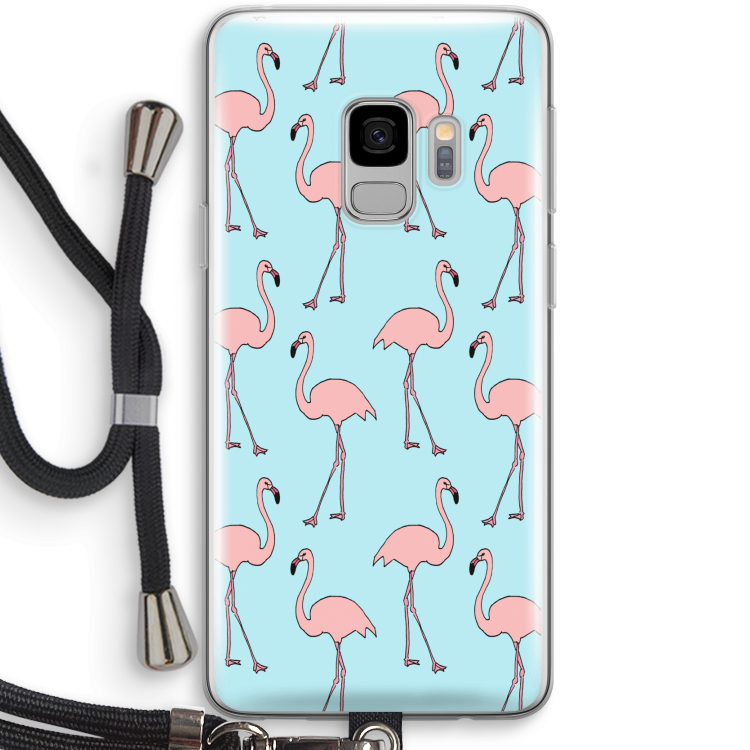 Anything Flamingoes: Samsung Galaxy S9 Transparant Hoesje met koord