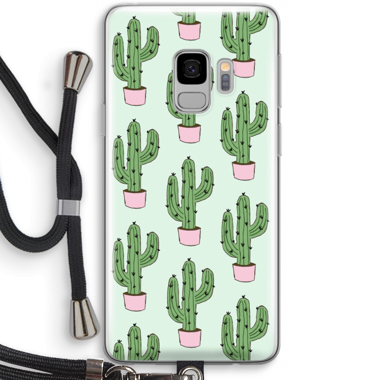 Cactus Lover: Samsung Galaxy S9 Transparant Hoesje met koord