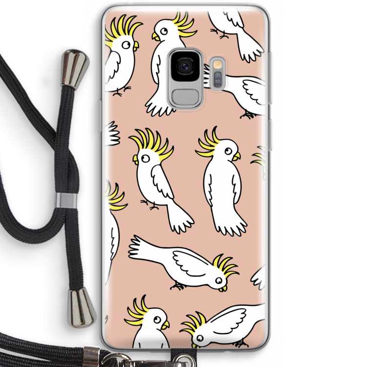 Papegaai: Samsung Galaxy S9 Transparant Hoesje met koord