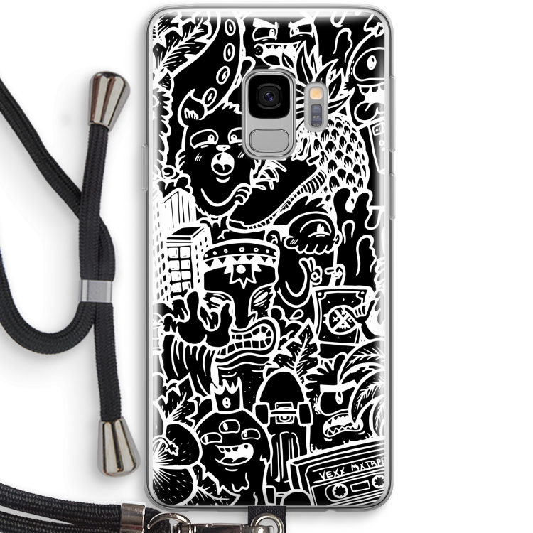 Vexx Black Mixtape: Samsung Galaxy S9 Transparant Hoesje met koord