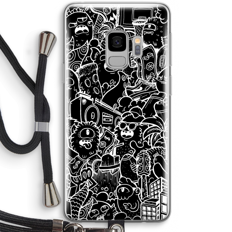 Vexx Black City : Samsung Galaxy S9 Transparant Hoesje met koord