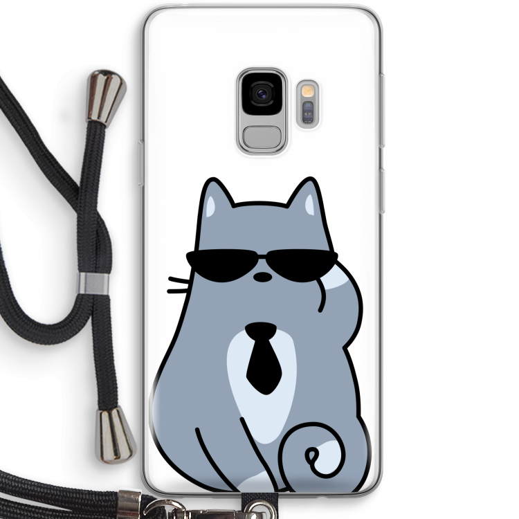 Cool cat: Samsung Galaxy S9 Transparant Hoesje met koord