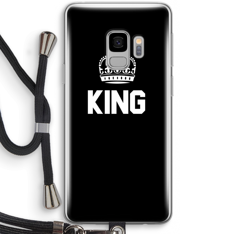 King zwart: Samsung Galaxy S9 Transparant Hoesje met koord