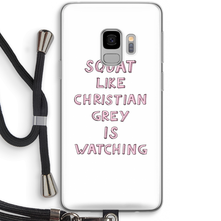 Christian Grey: Samsung Galaxy S9 Transparant Hoesje met koord