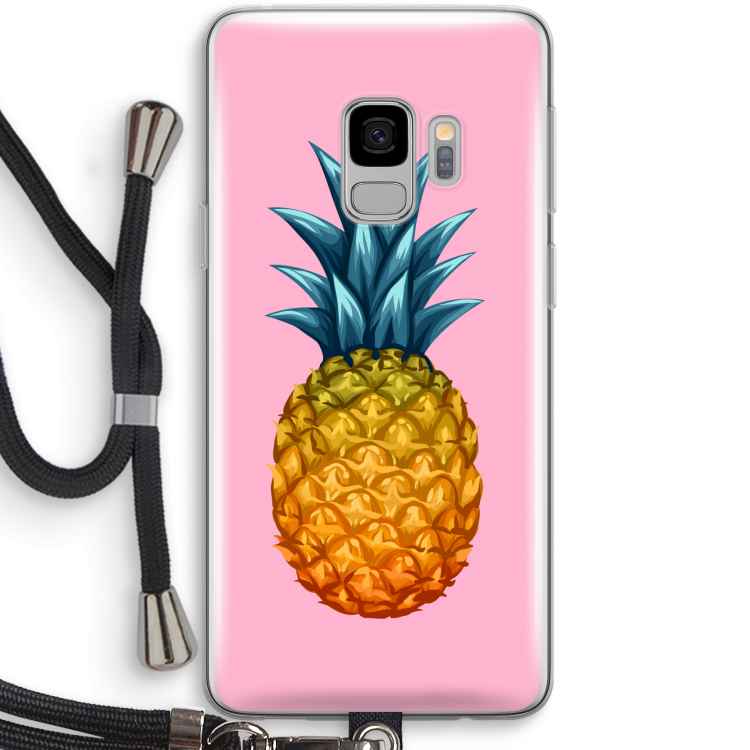 Grote ananas: Samsung Galaxy S9 Transparant Hoesje met koord