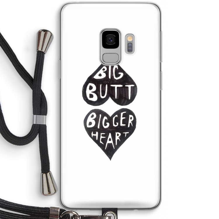 Big butt bigger heart: Samsung Galaxy S9 Transparant Hoesje met koord