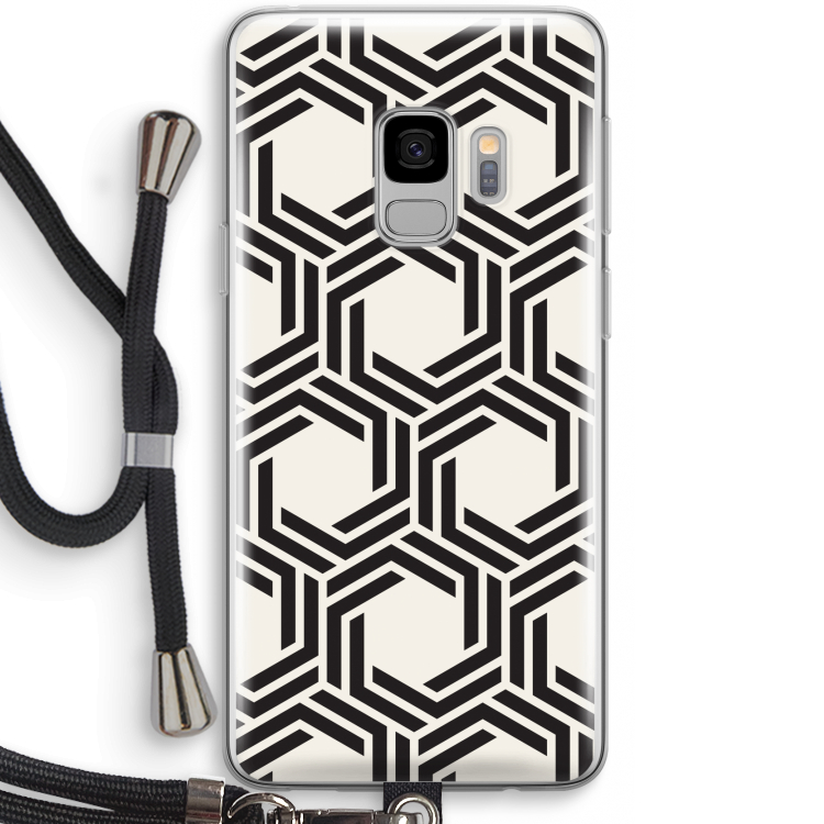 Geometrisch patroon: Samsung Galaxy S9 Transparant Hoesje met koord