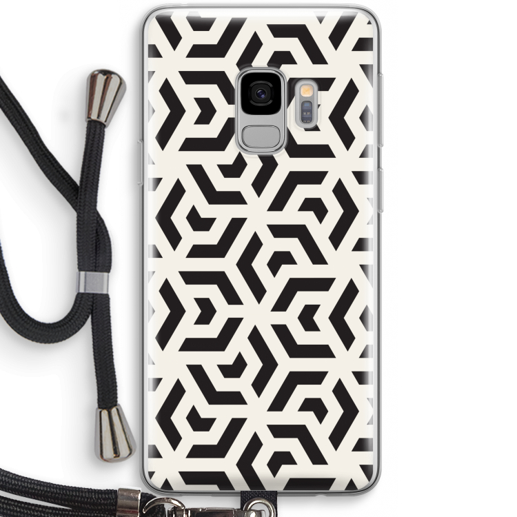 Crazy pattern: Samsung Galaxy S9 Transparant Hoesje met koord