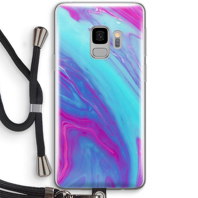 Zweverige regenboog: Samsung Galaxy S9 Transparant Hoesje met koord