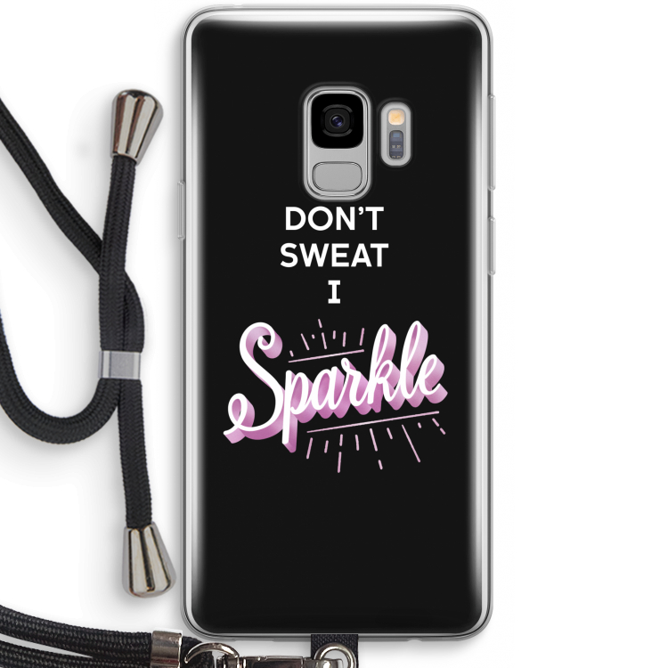 Sparkle quote: Samsung Galaxy S9 Transparant Hoesje met koord