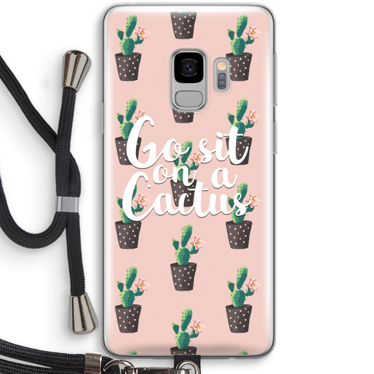 Cactus quote: Samsung Galaxy S9 Transparant Hoesje met koord